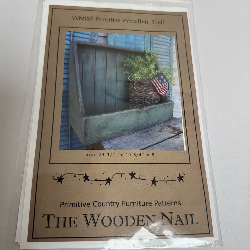 Primitive Woodbin shelf plans/pattern